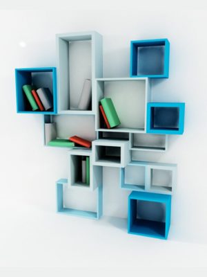 Honeycomb bookshelf with varying storages